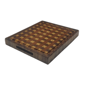 Tábua de Corte Marchetada "3D" - End Grain (35cm X 28,5cm X 4cm)