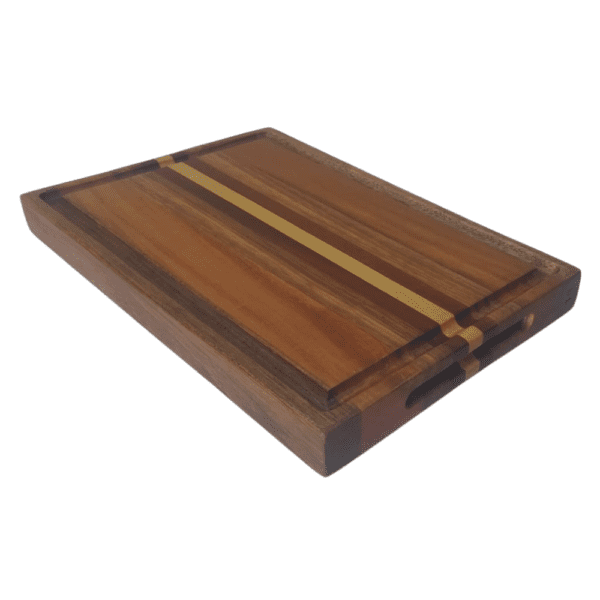 Tábua de Corte Marchetada - Madeiras Nobres - 35cm X 23,5cm X 3,5cm - Imagem 4