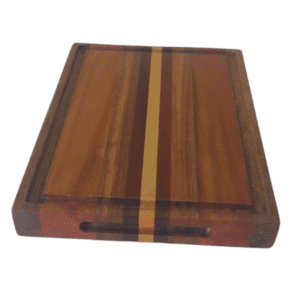 Tábua de Corte Marchetada - Madeiras Nobres - 35cm X 23,5cm X 3,5cm